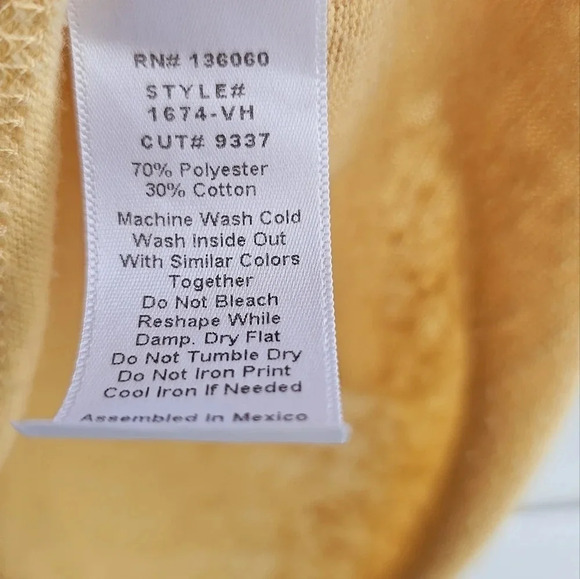 PST Los Angeles V neck Tees Short Sleeve Shirt Top Yellow size L - Picture 6 of 7